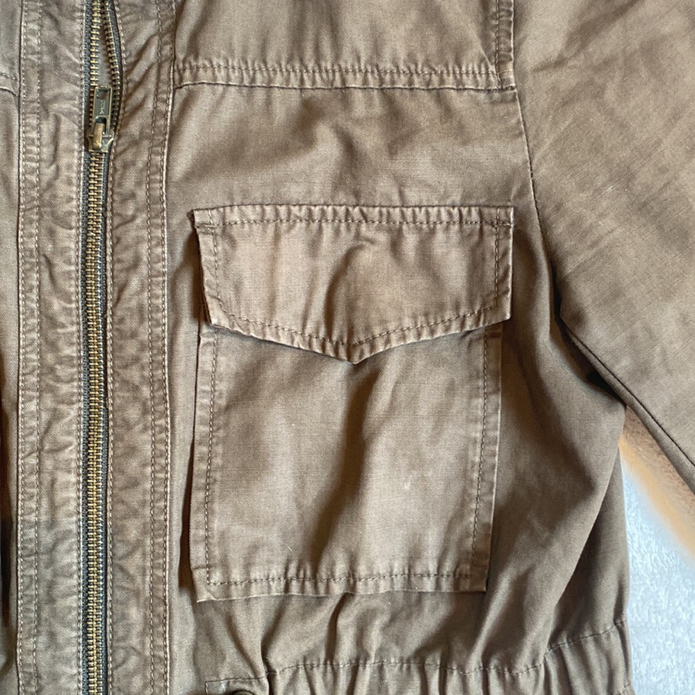 J Crew olive green brown military field jacket 100% cotton Size S EUC - Picture 6 of 10